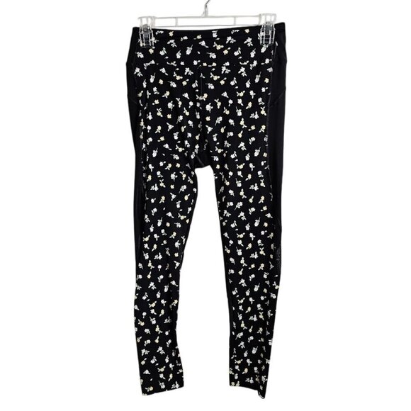 PINK Victoria's Secret Pants - VICTORIA'S SECRET PINK Ultimate Leggings BLACK & YELLOW FLORAL size M Athleisure